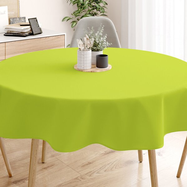 Goldea loneta dekoratív asztalterítő - zöld - kör alakú Ø 140 cm