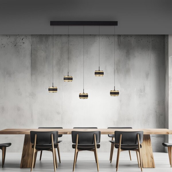 Függőlámpa PURE, Falling Rings, dimmable, Fekete, Nappali, Fém, Modern