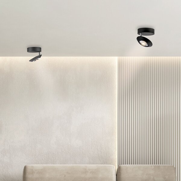 Mennyezeti Lámpa PURE, Oculis, dimmable, Fekete, Nappali, Fém, Modern
