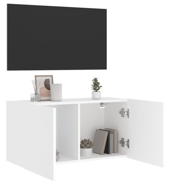 Fehér falra szerelhető TV-szekrény 80 x 30 x 41 cm
