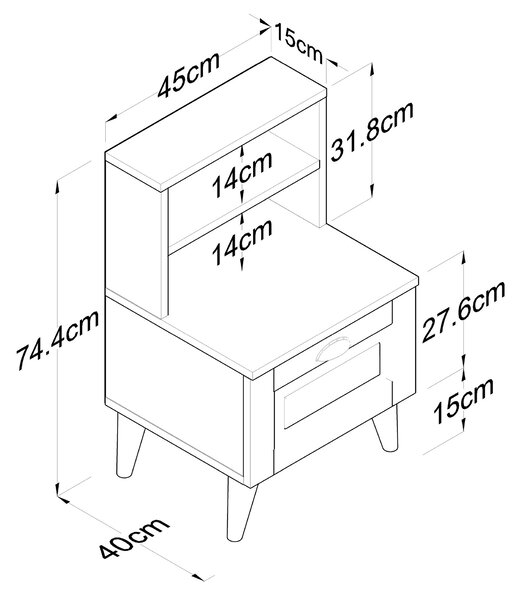 Éjjeliszekrény Beddy (fehér)