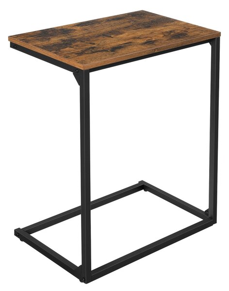Lerakóasztal fém vázzal, rusztikus barna 55x35x66cm