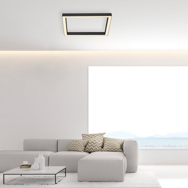 Mennyezeti Lámpa PURE, PURE Lines Square, dimmable, Fekete, Nappali, Fém, Modern