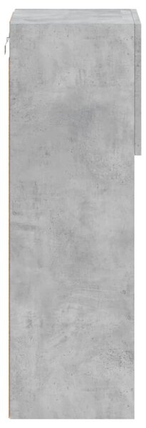 Betonszürke TV-szekrény LED-lámpákkal 30,5x30x90 cm
