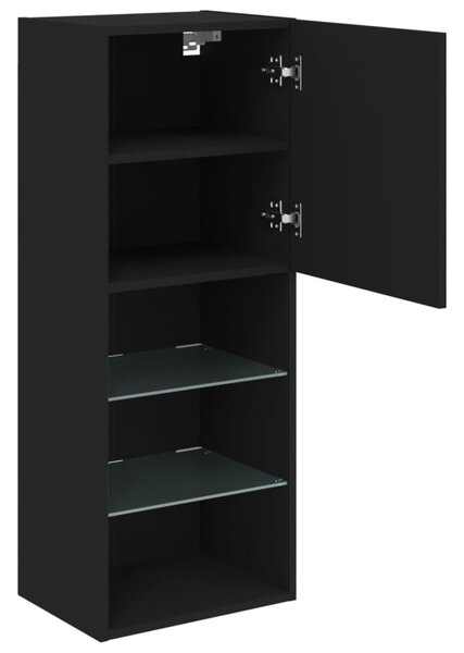Fekete TV-szekrény LED lámpákkal 40,5 x 30 x 102 cm