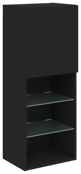 Fekete TV-szekrény LED lámpákkal 40,5 x 30 x 102 cm