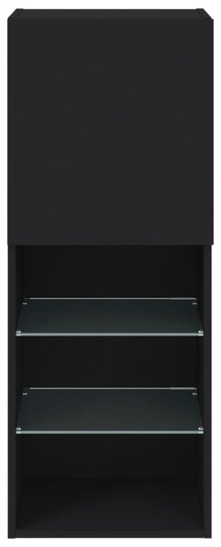 Fekete TV-szekrény LED lámpákkal 40,5 x 30 x 102 cm
