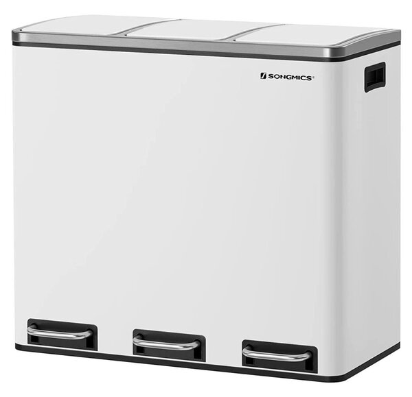 Szelektív szemeteskuka 3x18L, fehér