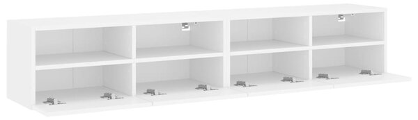 2 db fehér szerelt fa fali TV-szekrény 80 x 30 x 30 cm