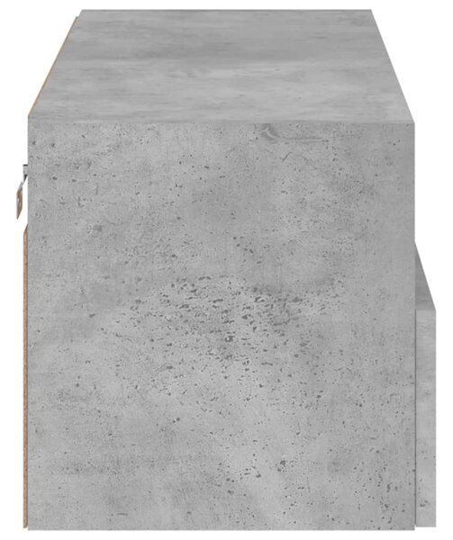 Betonszürke szerelt fa fali TV-szekrény 80 x 30 x 30 cm