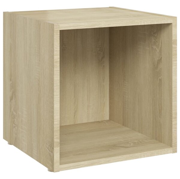 2 db sonoma tölgy színű szerelt fa TV-szekrény 37 x 35 x 37 cm