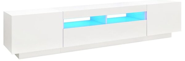 Fehér TV-szekrény LED-lámpákkal 200 x 35 x 40 cm