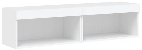2 db fehér TV-szekrény LED-világítással 60 x 30 x 30 cm
