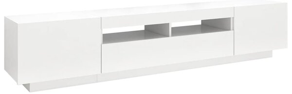 Fehér TV-szekrény LED-lámpákkal 200 x 35 x 40 cm
