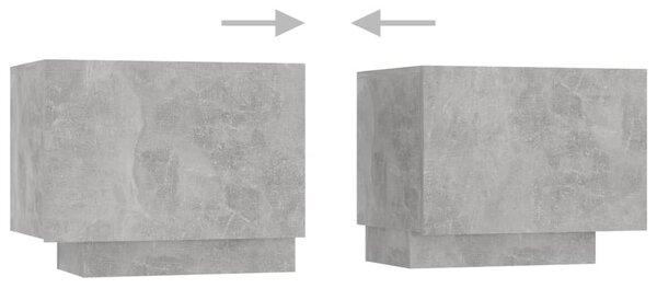 Betonszürke TV-szekrény LED-lámpákkal 200 x 35 x 40 cm