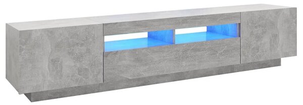 Betonszürke TV-szekrény LED-lámpákkal 200 x 35 x 40 cm