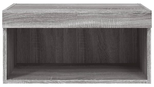 Szürke sonoma színű TV-szekrény LED-világítással 60x30x30 cm