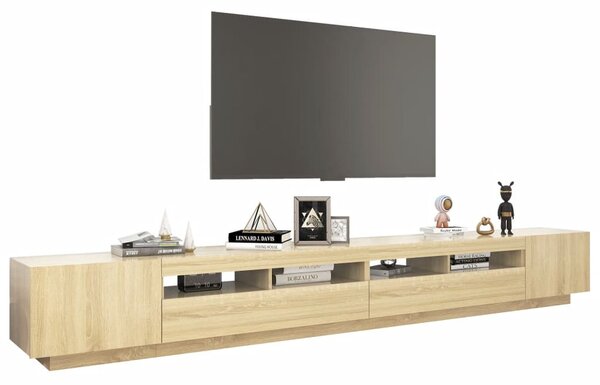 Sonoma tölgy színű TV-szekrény LED-lámpákkal 300 x 35 x 40 cm