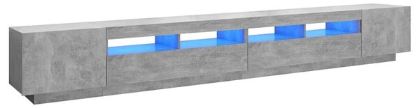 Betonszürke TV-szekrény LED-lámpákkal 300 x 35 x 40 cm