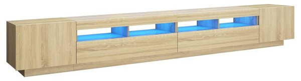 Sonoma tölgy színű TV-szekrény LED-lámpákkal 300 x 35 x 40 cm