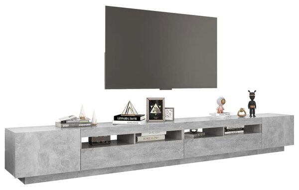 Betonszürke TV-szekrény LED-lámpákkal 300 x 35 x 40 cm