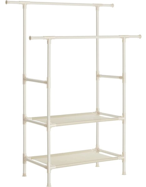 Ruhaállvány két akasztóval és kétpolccal fehér 114x45x114cm