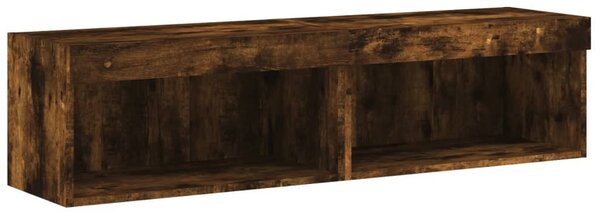 2 db füstös tölgy színű TV-szekrény LED-ekkel 60 x 30 x 30 cm