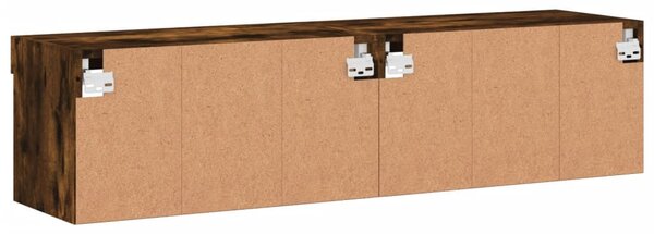 2 db füstös tölgy színű TV-szekrény LED-ekkel 60 x 30 x 30 cm