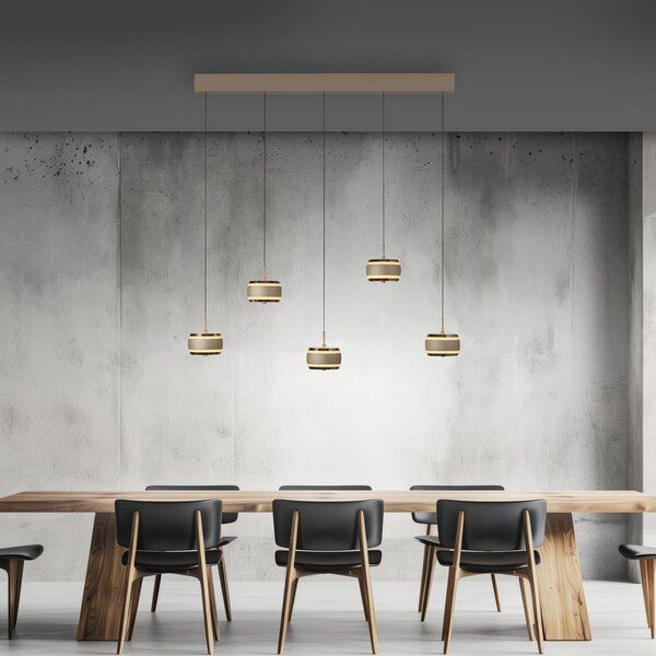 Függőlámpa PURE, Falling Rings, dimmable, Bronz / Öreg Sárgaréz, Nappali, Fém, Modern