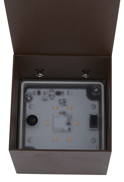 Kültéri lámpa rozsdabarna 65 cm LED-del IP64-es védettséggel, halvány fénnyel és napelemmel - Charlene