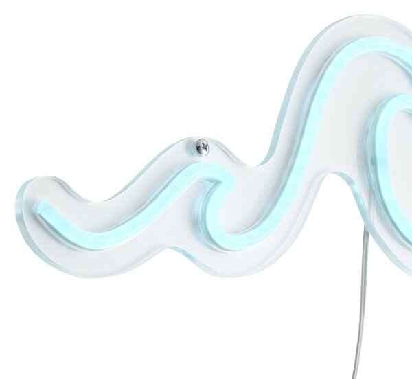 Neon fali lámpa kék LED-del - Wave