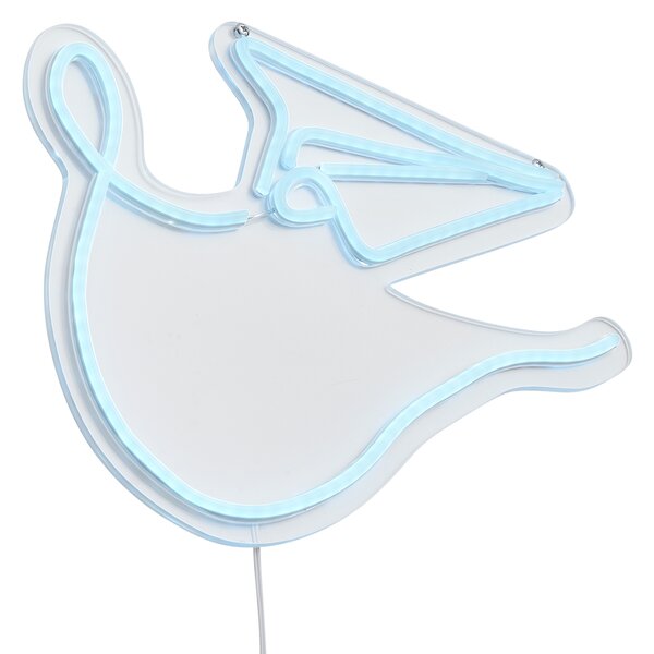 Neon fali lámpa kék LED-del - Paperplane