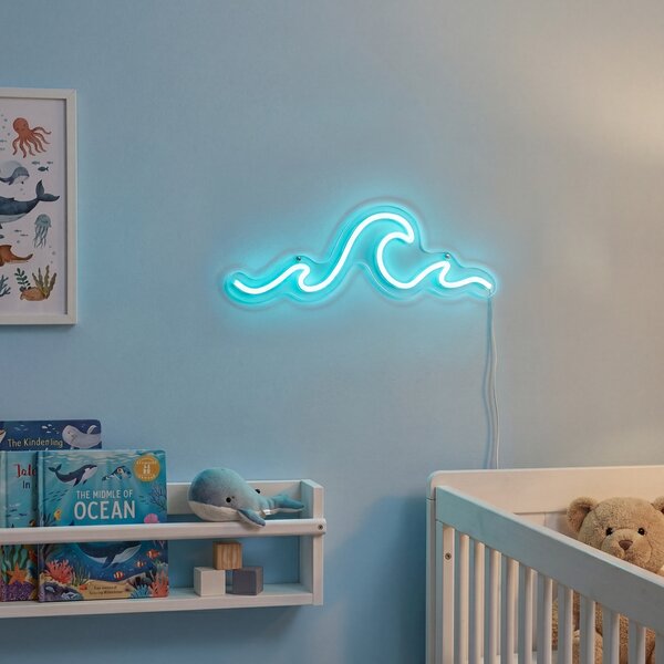 Neon fali lámpa kék LED-del - Wave
