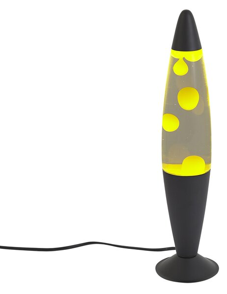 Lávalámpa átlátszó sárga viasszal, LED-del - Molten Lava