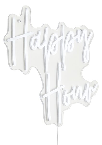 Neon fali lámpa fehér LED-del - Happy Hour