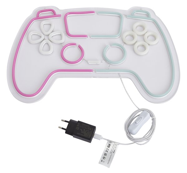 Neon fali lámpa rózsaszín kékkel LED-del - Controller