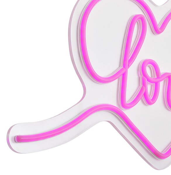 Neon fali lámpa rózsaszín LED-del - Love