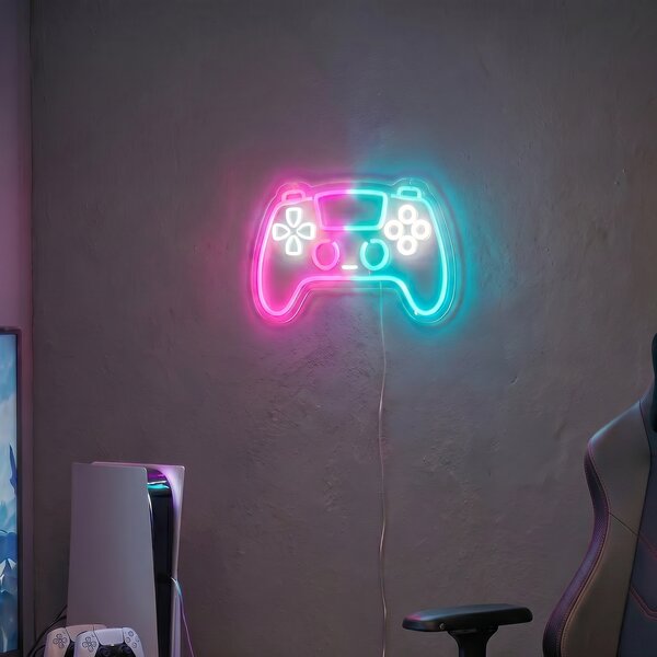 Neon fali lámpa rózsaszín kékkel LED-del - Controller