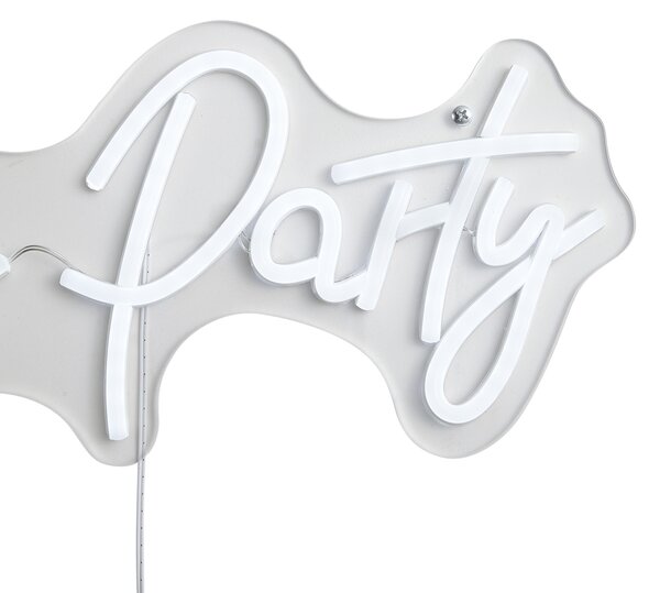 Neon fali lámpa fehér LED-del - Let's Party