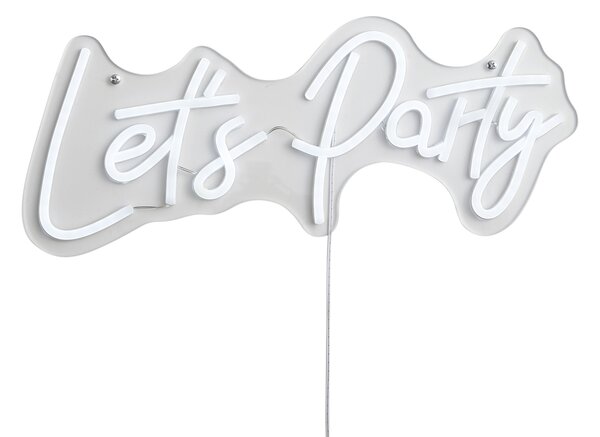 Neon fali lámpa fehér LED-del - Let's Party