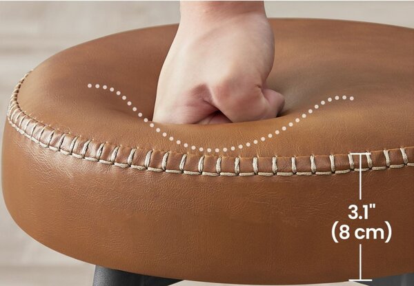 ECHO Bárszék 2 db, varrott műbőr borítás, barna, 63 cm magas