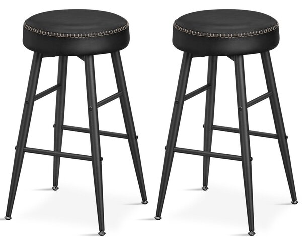 ECHO Bárszék 2 db, varrott műbőr borítás, 63 cm magas, fekete