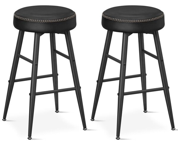 ECHO Bárszék 2 db, varrott műbőr borítás, 63 cm magas, fekete