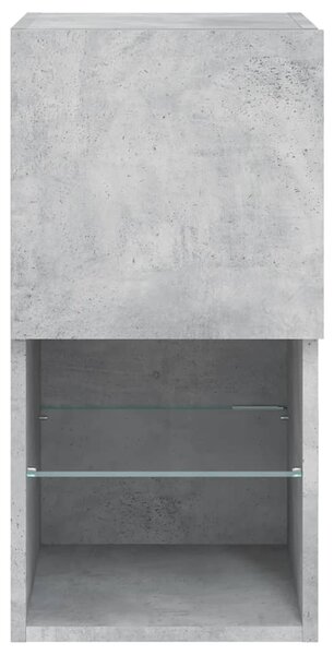 2 db betonszürke TV-szekrény LED-lámpákkal 30,5 x 35 x 40 cm