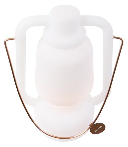 Újratölthető asztali lámpa 30 cm IP44 fehér - Storm Small