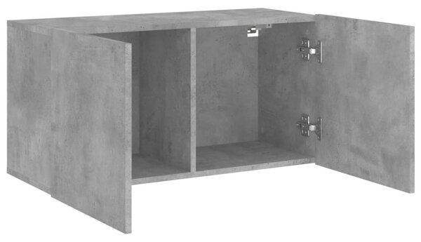 Betonszürke falra szerelhető TV-szekrény 80 x 30 x 41 cm
