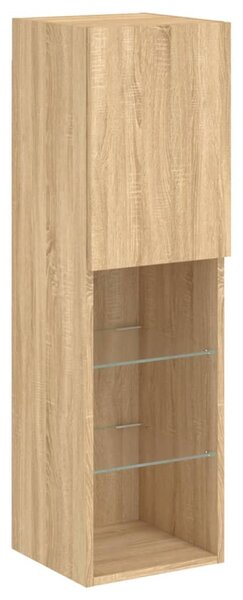Sonoma tölgy színű TV-szekrény LED-lámpákkal 30,5 x 30 x 102 cm