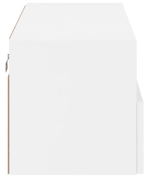 Fehér szerelt fa fali TV-szekrény 80 x 30 x 30 cm