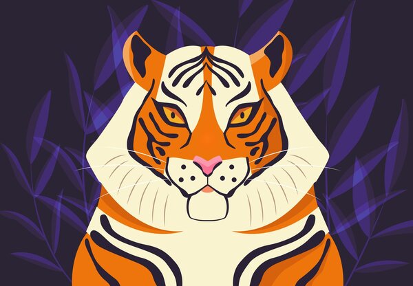 Fotótapéta - Tigris, grafika (147x102 cm)