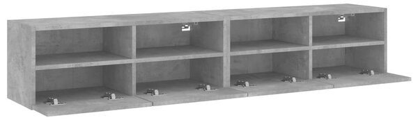 2 db betonszürke szerelt fa fali TV-szekrény 80 x 30 x 30 cm